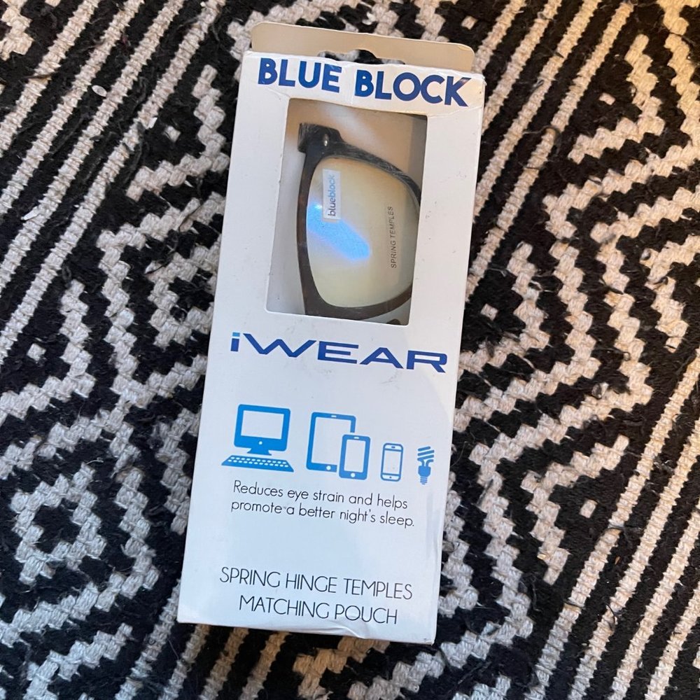 iWear Blue Light Blocking Glasses reduces eye strain new in box